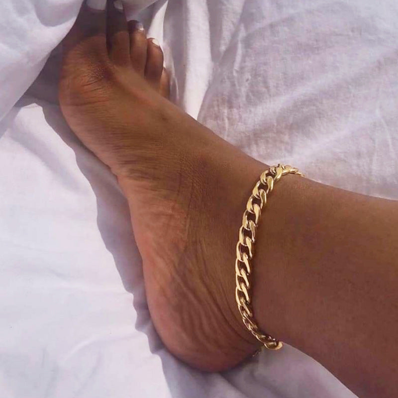 18K Gold Plated Cuban Link Anklet